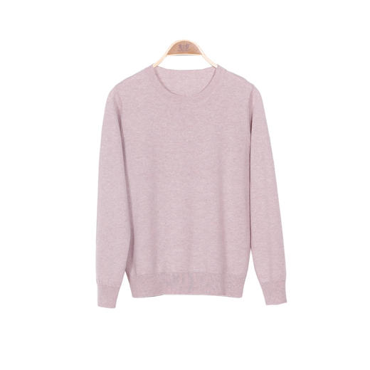 羊绒世家早春新品女士100%山羊绒衫基础款圆领打底针织毛衣 商品图11