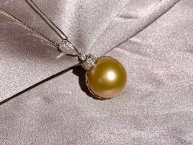 「窗」15mm南洋金珠18K金项链