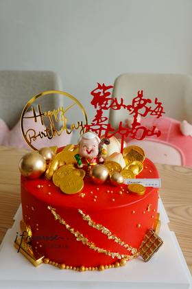 「祝寿」福气金币祝寿款 巧克力是装饰巧克力 不建议食用