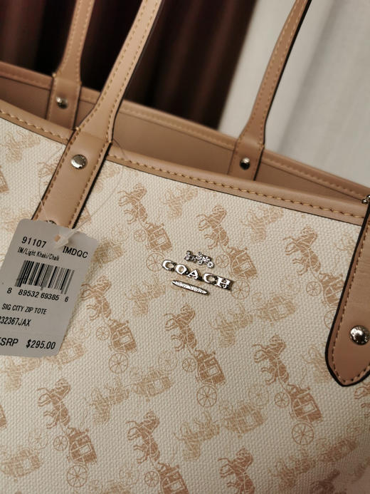 coach tote马车杏色托特包 商品图5