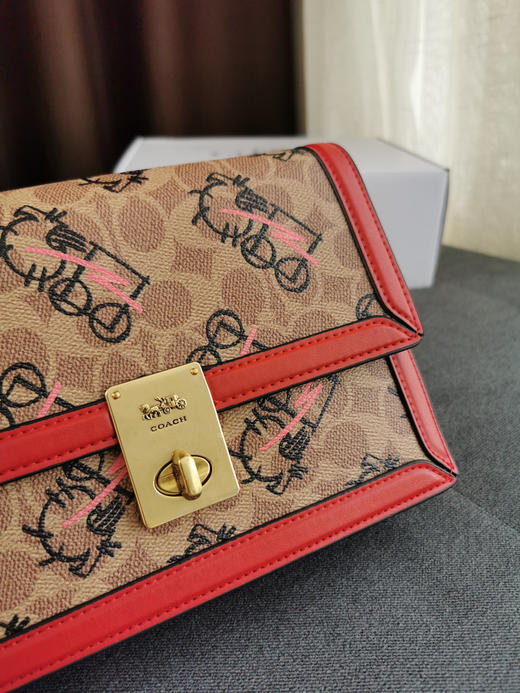 蔻驰涂鸦哈顿包-红色 商品图3