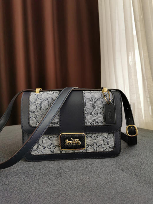 Coach Alie爱丽老花邮差包-蓝色 商品图0