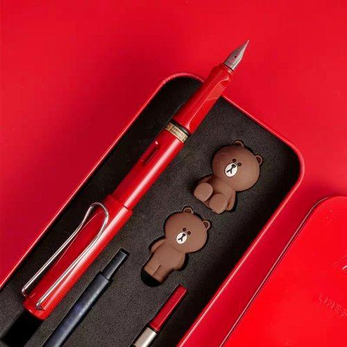 Lamy/凌美 钢笔礼盒 卡通系列-凌美红色布朗熊礼盒-狩猎钢笔 商品图1