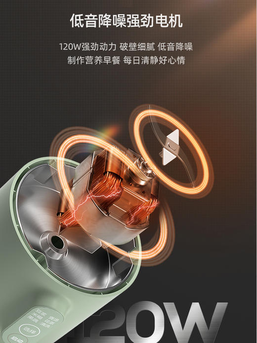 Macaiiroos/迈卡罗 MC-PB351A豆浆机迷你破壁机多功能辅食料理机 商品图3