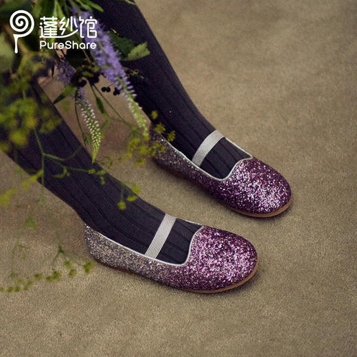 非质量问题不退换哦~pureshare 女童单鞋新款儿童宝宝软底可爱亮片人鱼公主鞋 商品图0