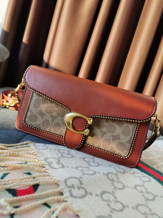 coach tabby蔻驰珠链酒神包-棕色 商品图0