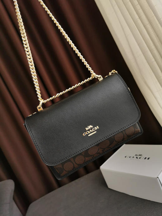 Coach Klare风琴包-黑色配黑花 商品图7