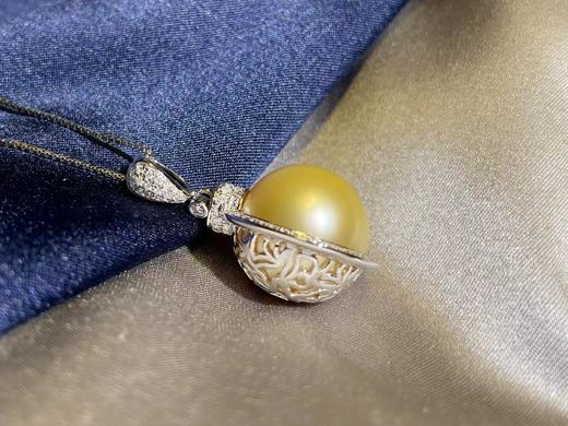 「窗」15mm南洋金珠18K金项链 商品图1