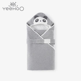 英氏新生婴儿抱被秋冬夹棉熊猫大包被幼儿防踢抱毯YEBAJ01003A01