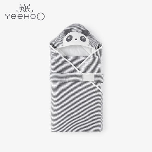 英氏新生婴儿抱被秋冬夹棉熊猫大包被幼儿防踢抱毯YEBAJ01003A01 商品图0