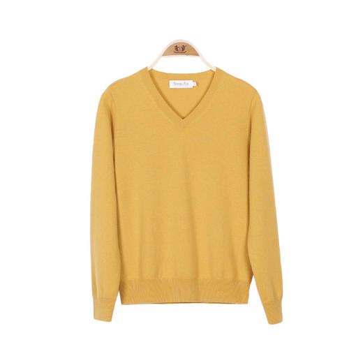 羊绒世家早春新品女士V领100%山羊绒衫内搭保暖针织套头毛衣 商品图12