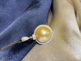 「窗」15mm南洋金珠18K金项链