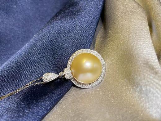 「窗」15mm南洋金珠18K金项链 商品图0