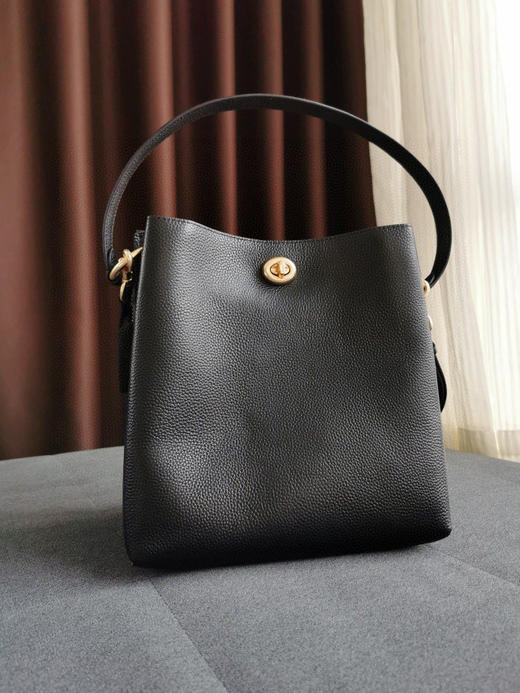 小号coach查理荔枝纹水桶包3色 商品图4