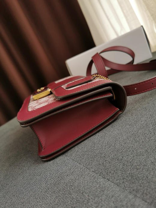 Coach Alie爱丽老花邮差包-酒红 商品图7