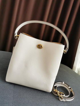 小号coach查理荔枝纹水桶包3色