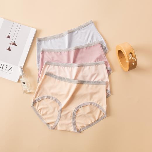 【两条盒装】女士兰精莫代尔蕾丝边净色撞色经典彩纱内裤2877/2873/2890 商品图6