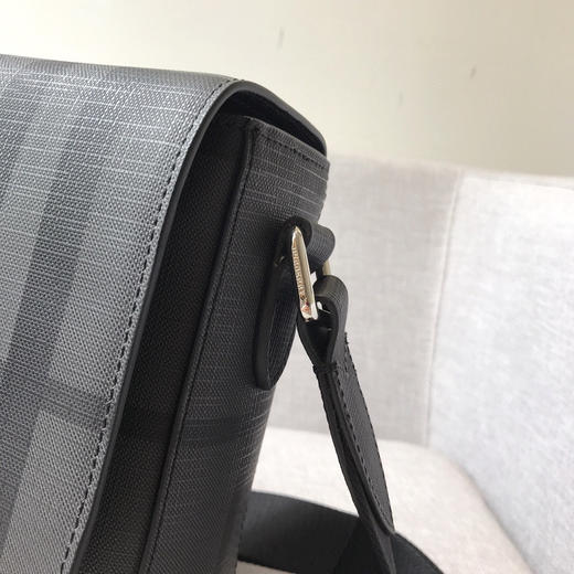 双扣男士邮差包-黑 商品图2