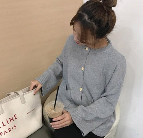 getitme        松散合身的圆形纽扣开襟衫JPY带授权招加盟代理