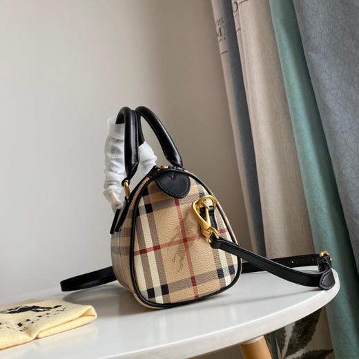 B家中古战马格子波士顿枕头包 商品图2