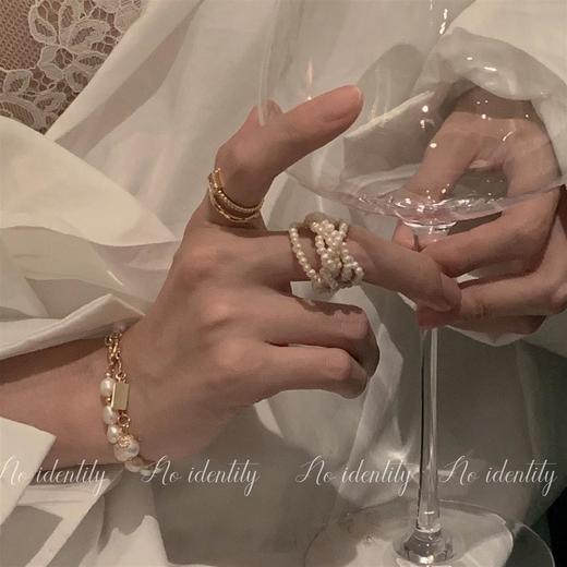 noidentity 王炸！宫廷巴洛克戒指手链套装天然淡水珍珠高品质 商品图2