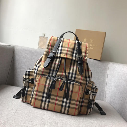 B家女士中格子双肩背包 7242 商品图0