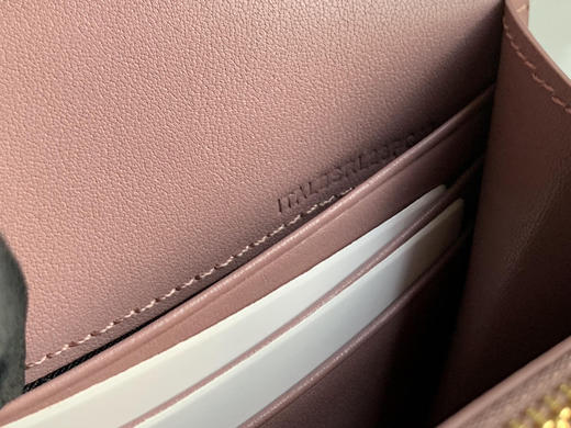 格纹拼皮革斜背包-粉紫 商品图8