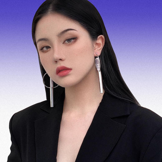 Smoking Kills 概念设计美金烟管hoop耳环简约中性未来感情侣耳圈 商品图1