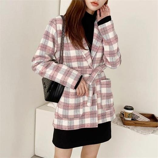 catsonepiece   羊毛格纹外套半外套JPY带授权招加盟代理 商品图0