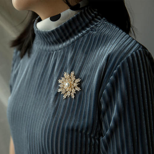 【à perles】浪漫风中领短袖丝绒T浪漫四色小豹纹、优雅紫，雾霾蓝，樱花粉【清仓，不退不换】 商品图3