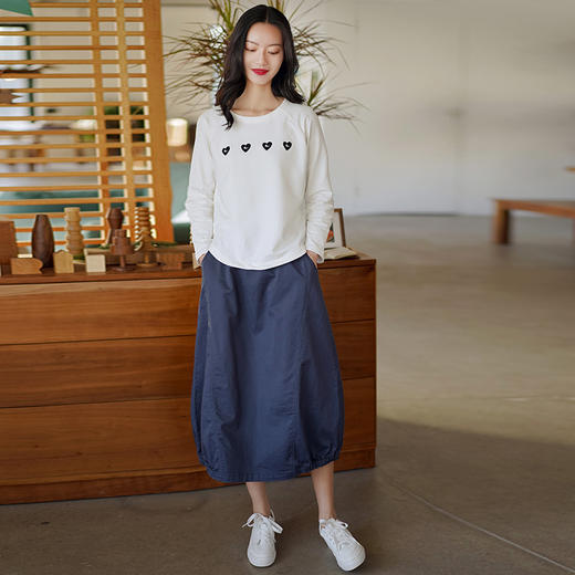 【穿出女神范！】日系文艺棉系半身裙 减龄显瘦 柔软质地 百搭A字裙 商品图2