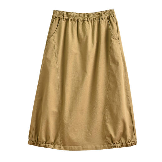 【穿出女神范！】日系文艺棉系半身裙 减龄显瘦 柔软质地 百搭A字裙 商品图6