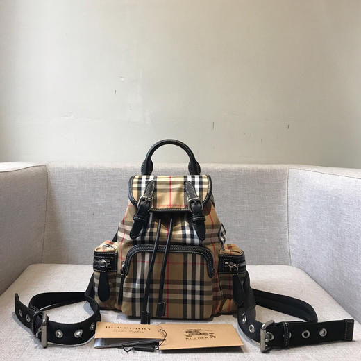 B家女士小号格子双肩背包 8773 商品图0