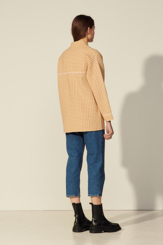 sandro    衬衫领花呢开衫JPY带授权招加盟代理 商品图1