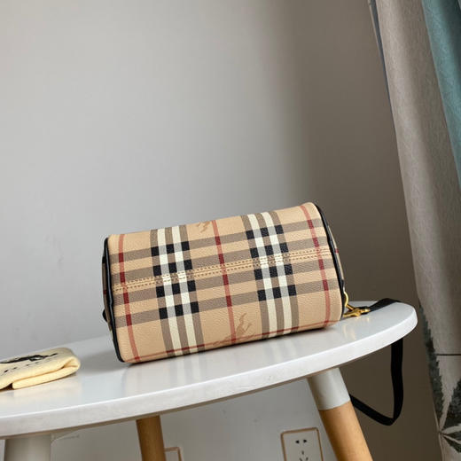 B家中古战马格子波士顿枕头包 商品图5