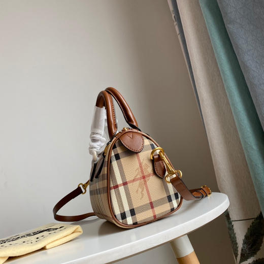 B家中古战马格子波士顿枕头包 商品图2