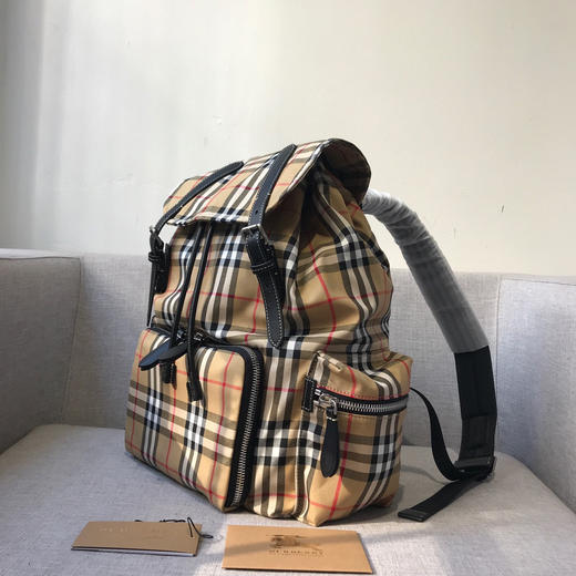 B家男士大号格子双肩背包7241 商品图1