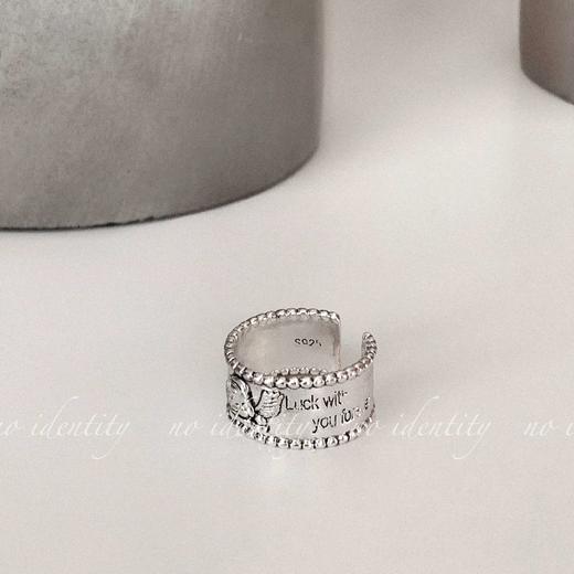 高级感天使小众设计手工刻字冷淡风开口ins潮复古可调节简约戒指 商品图3