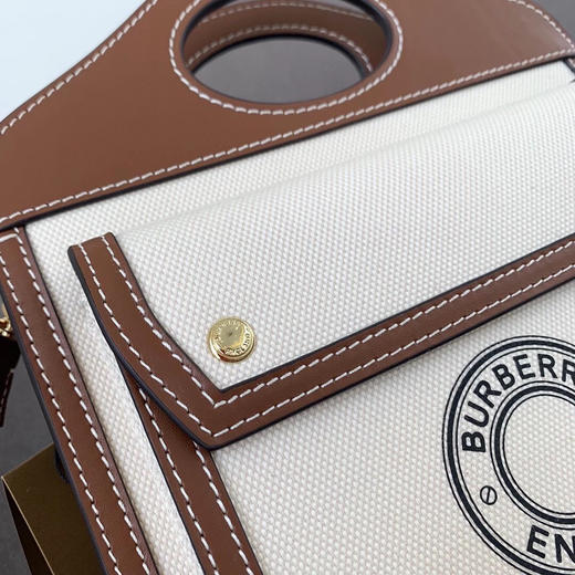 Burberr棕色pocket包log圆款 商品图4