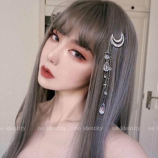 noidentity日月星辰水晶流苏水钻十字架刘海仙女边夹网红发夹发饰 商品图1