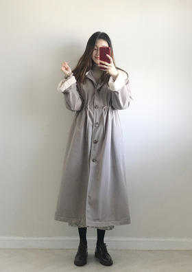 Larentree   貂皮领风衣长外套（2color）JPY带授权招加盟代理