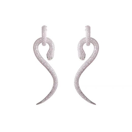 no identity独立设计未来感蛇水钻耳环 商品图4