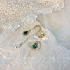 no identity 假日邂逅风情万种不对称法式祖母绿珍珠耳环精致耳饰 商品缩略图3