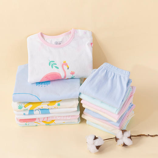 贝贝怡春秋宝宝儿童婴儿长袖长裤吸汗男童女童家居套装211T2298 商品图8