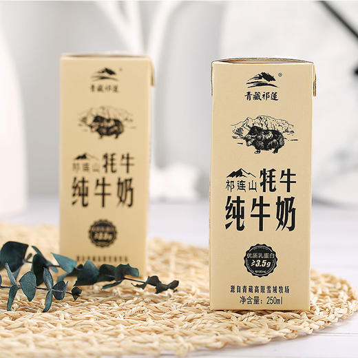 青藏祁莲牦牛纯牛奶高钙高营养早餐奶250ml*12盒整箱 商品图1