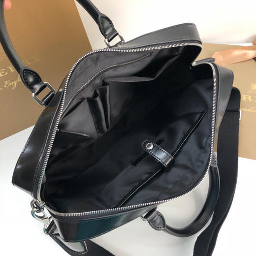 B家官网新款London 格纹公文包-黑蓝 商品图5