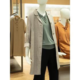 Carries Note      亚麻人字纹外套JPY带授权招加盟代理