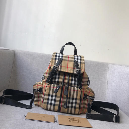 B家女士小号格子双肩背包 7243 商品图1