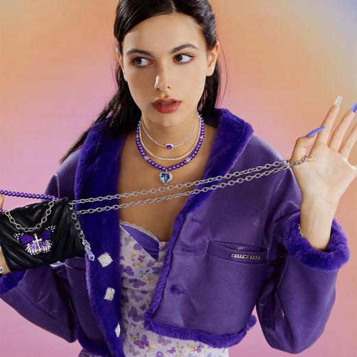 noidentity 原创设计小众辣妹y2k少女可爱蝴蝶珍珠手提斜挎两用包 商品图3