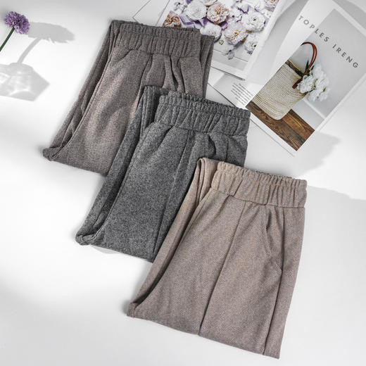 【舒适洋气&不挑身材】毛呢烟管裤 高腰版型 修身显瘦 优质毛呢面料 舒适抗皱 商品图7